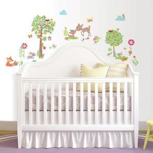 Whimsical Forest Animals Peel Stick Wall Decals Creature Stickers Nursery Decor